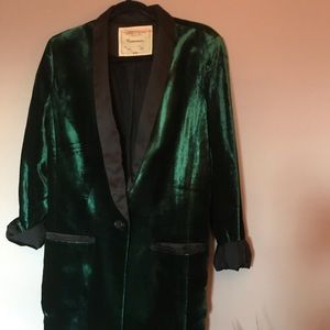 Green velvet blazer/smoking jacket
